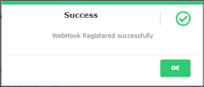 Webhook Registered Success Message - CyLock